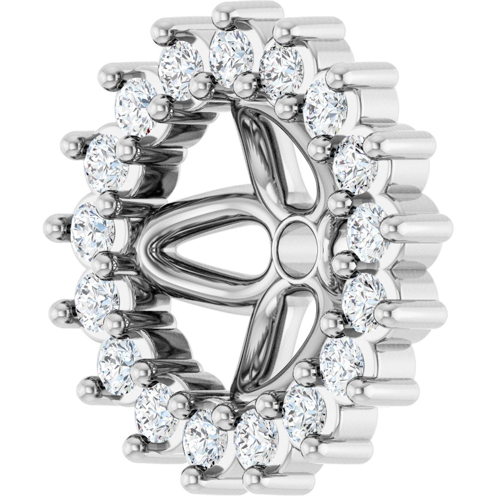 14K White Gold 1/8 CTW Natural Diamond Earring Jackets