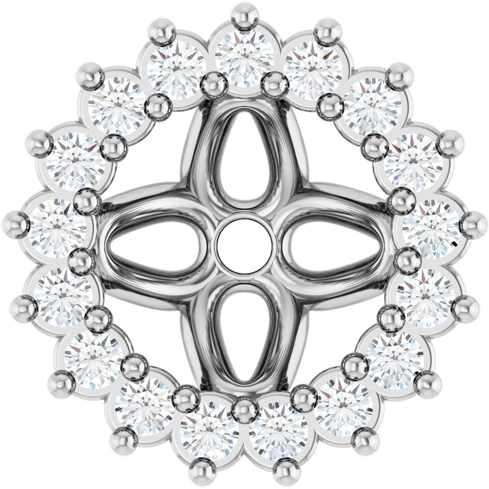 14K White Gold 1/8 CTW Natural Diamond Earring Jackets