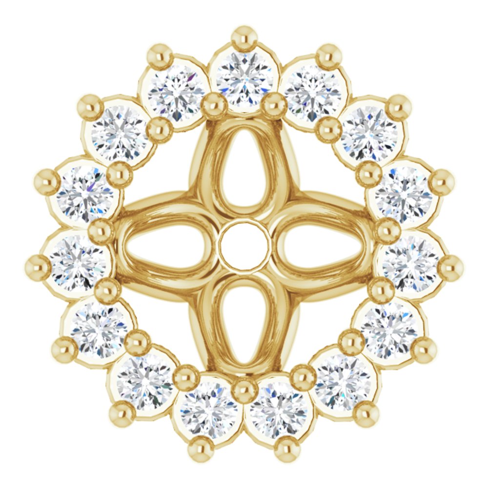 14K Yellow 1/8 CTW Natural Diamond Earring Jackets