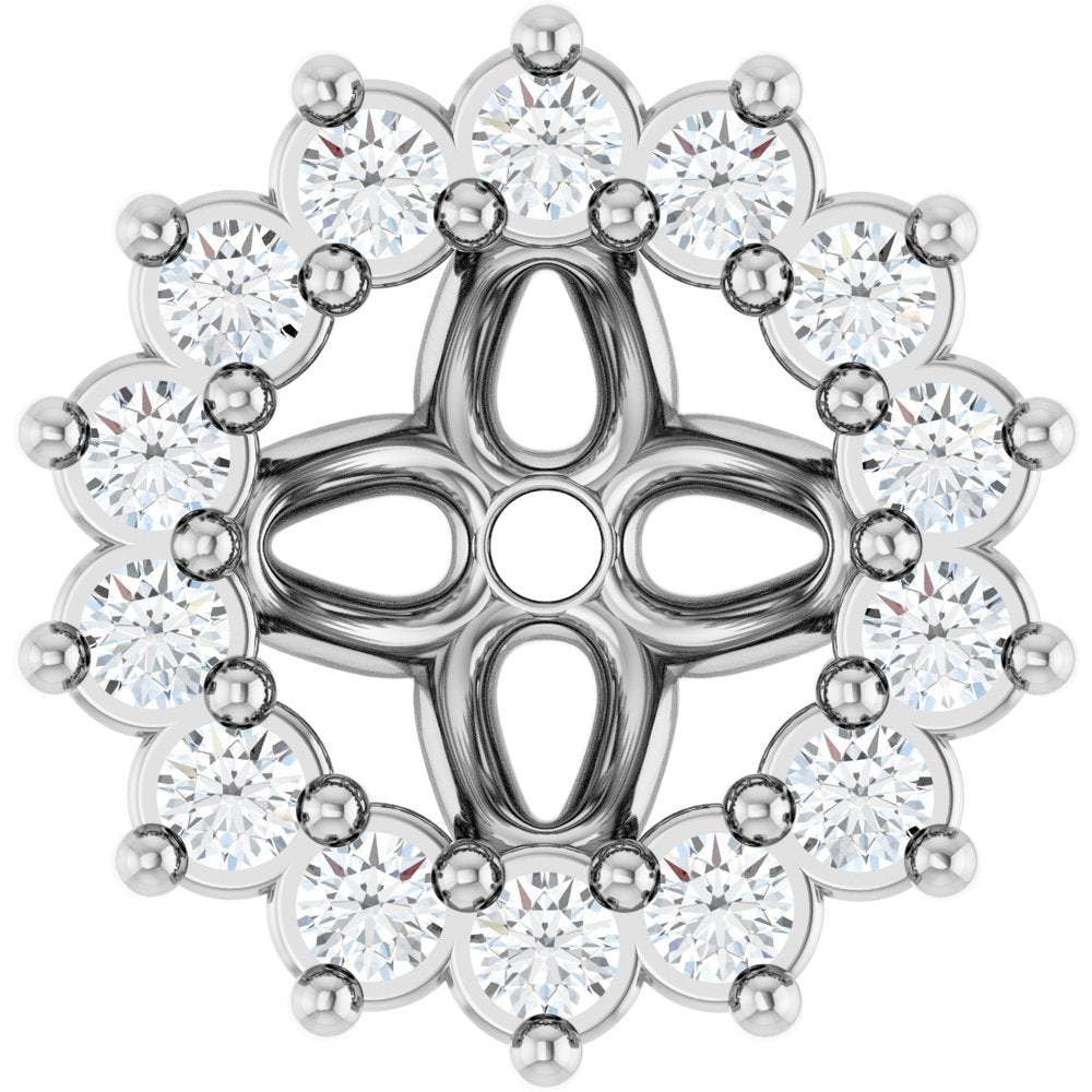 14K White 1/10 CTW Natural Diamond Earring Jackets