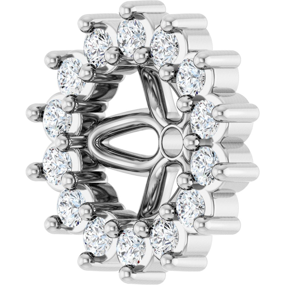 14K White 1/10 CTW Natural Diamond Earring Jackets