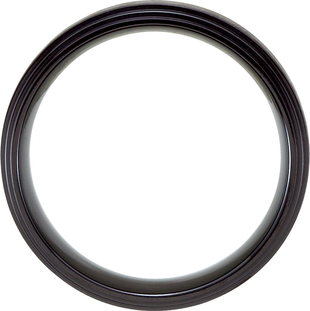 Black Titanium 8 mm Double Stepped-Edge Band Size 8
