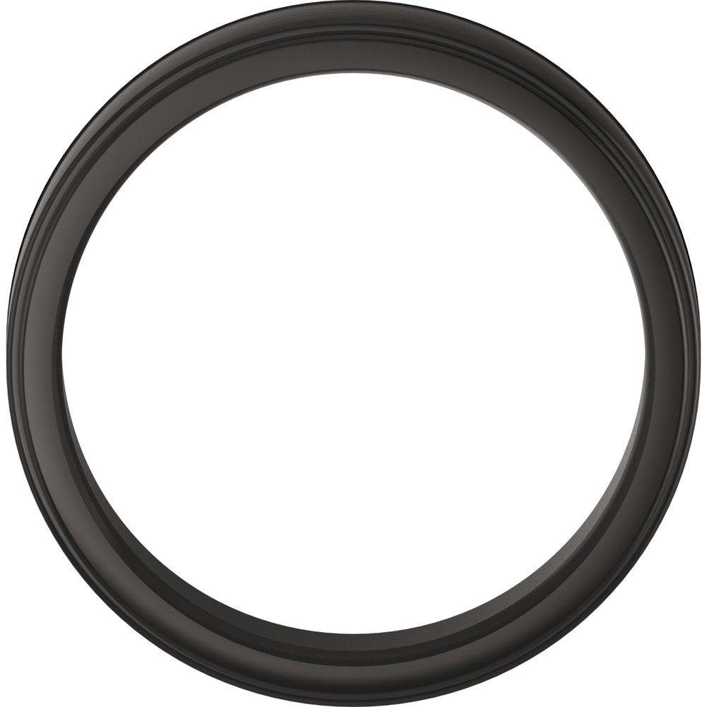 Zirconium 6 mm Stepped-Edge Comfort-Fit Flat Band Size 7
