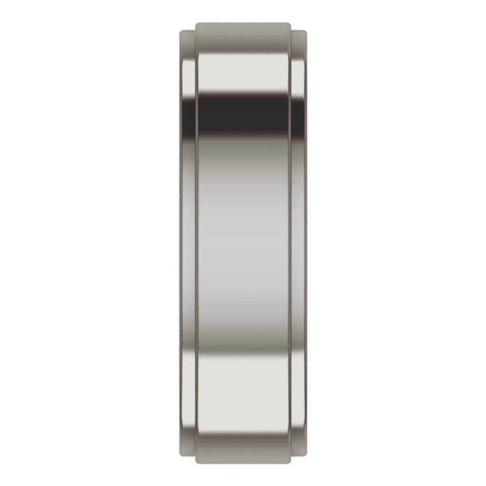 Titanium 6 mm Stepped-Edge Comfort-Fit Flat Band Size 8