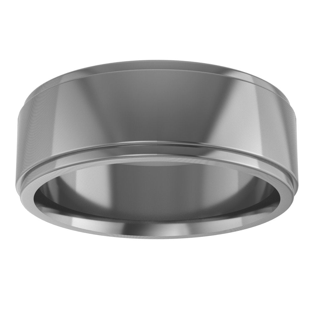 Cobalt 7 mm Stepped-Edge Comfort-Fit Flat Band Size 11.5