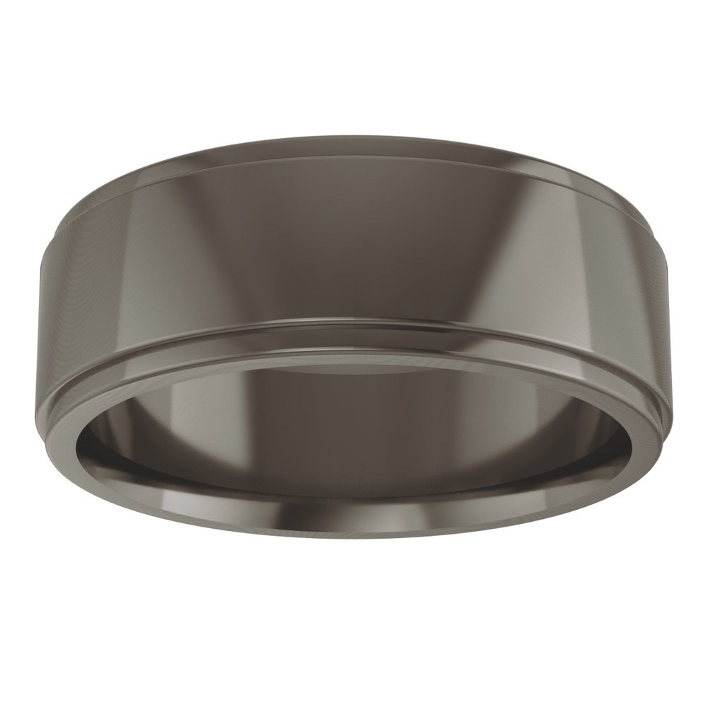 Titanium 7 mm Stepped-Edge Comfort-Fit Flat Band Size 8