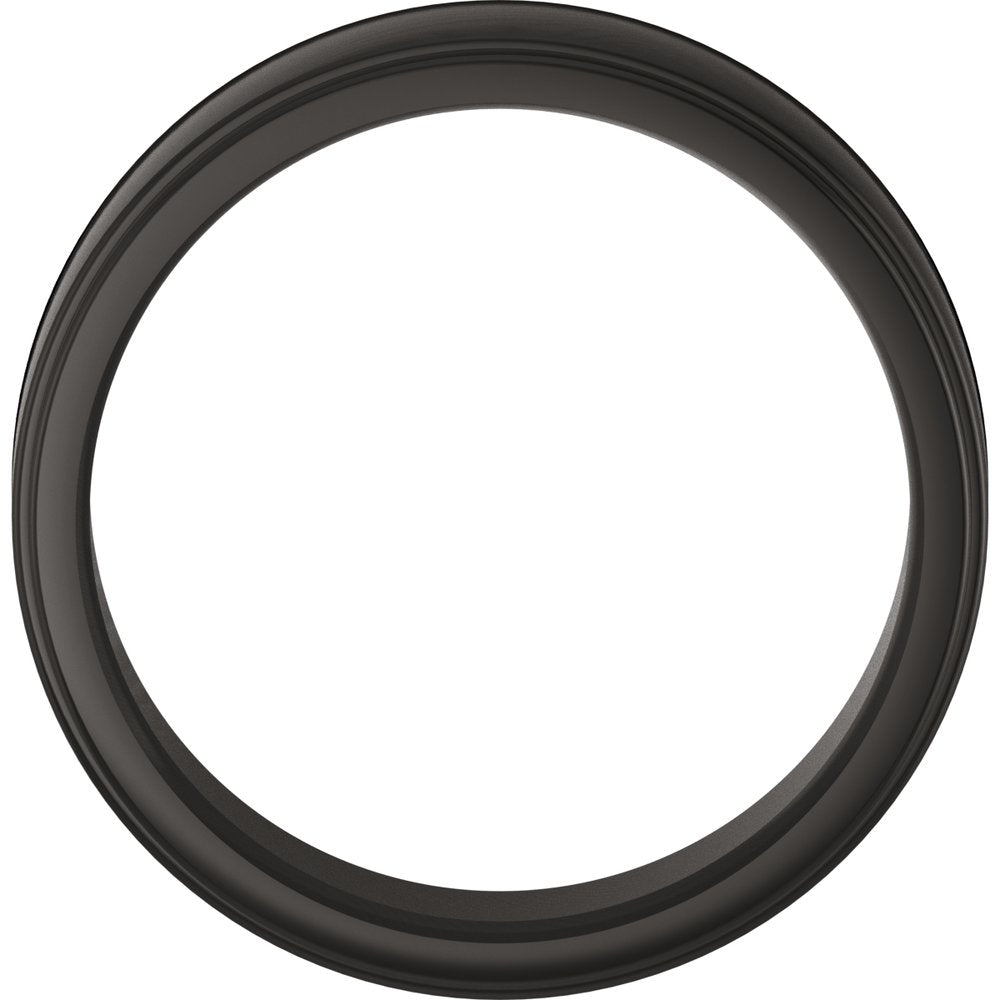 Zirconium 7 mm Stepped-Edge Comfort-Fit Flat Band Size 8