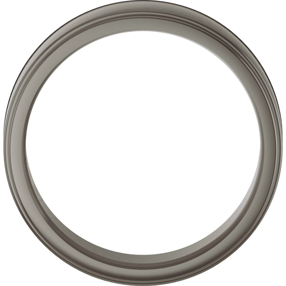 Titanium 7 mm Stepped-Edge Comfort-Fit Flat Band Size 8