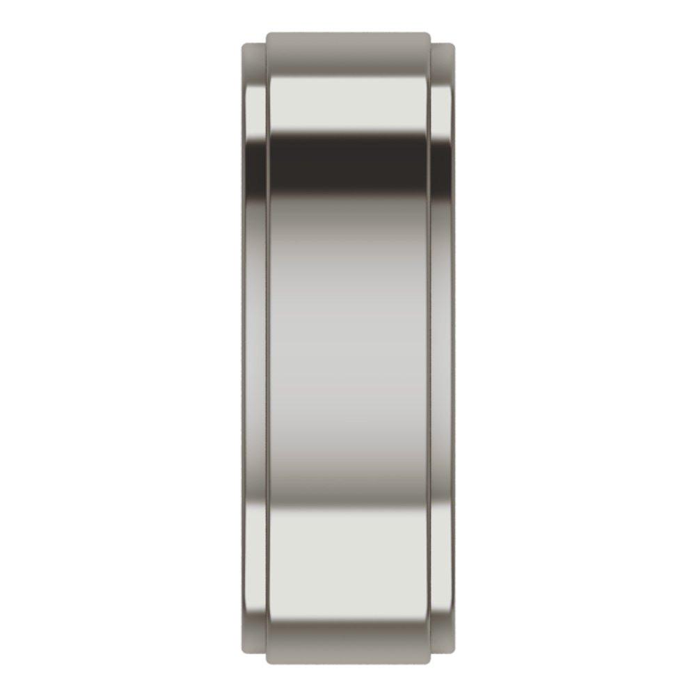 Titanium 7 mm Stepped-Edge Comfort-Fit Flat Band Size 8