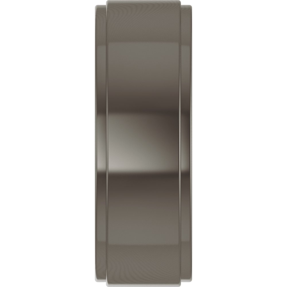 Titanium 7 mm Stepped-Edge Comfort-Fit Flat Band Size 8