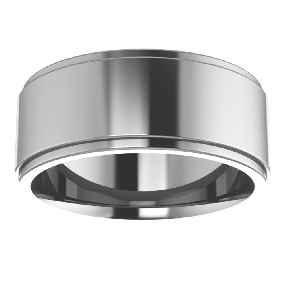 Cobalt 8 mm Stepped-Edge Comfort-Fit Flat Band