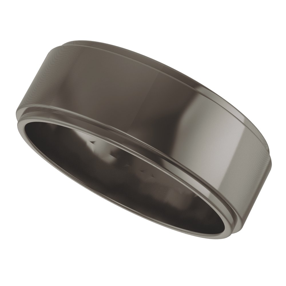 Titanium 7 mm Stepped-Edge Flat Band Size 9.5