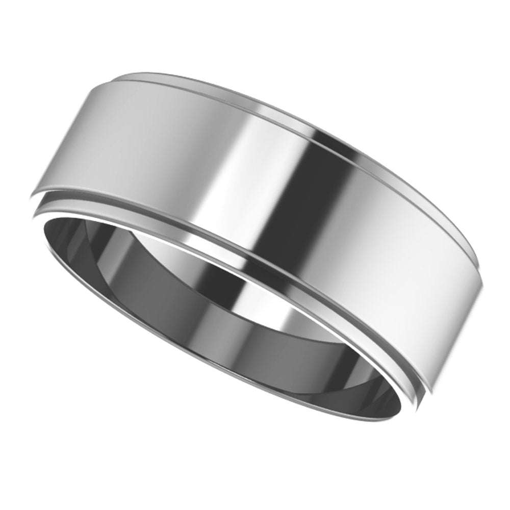 Cobalt 7 mm Stepped-Edge Flat Band Size 10