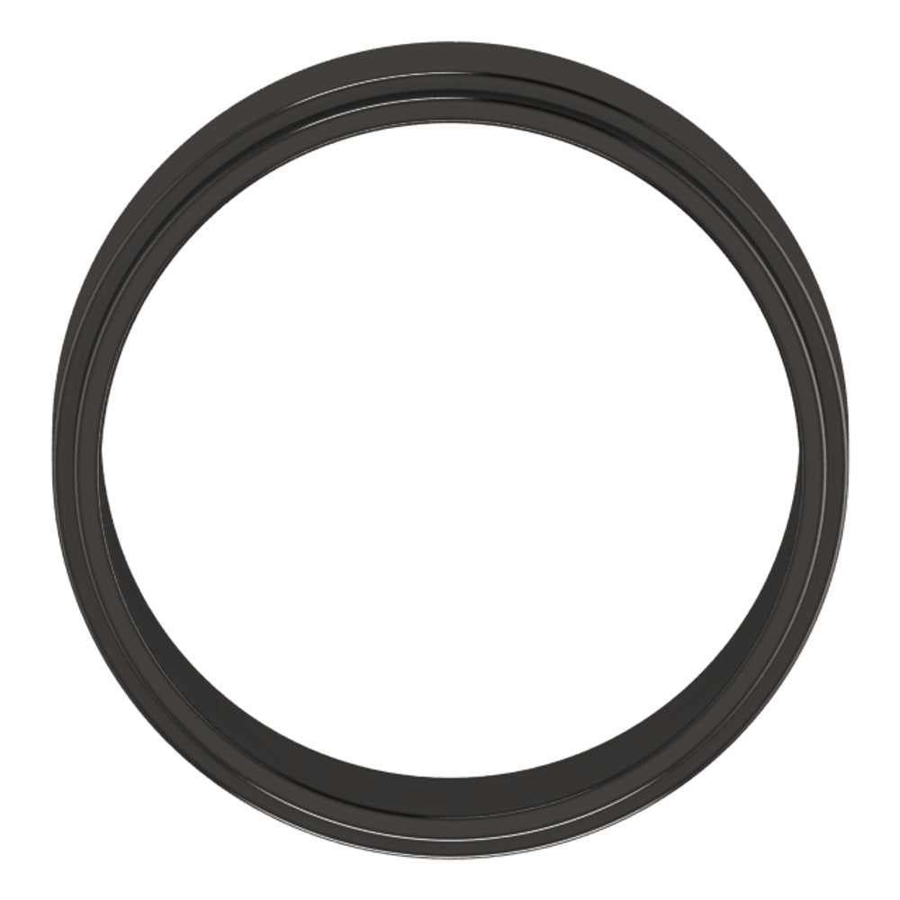 Zirconium 7 mm Stepped-Edge Flat Band Size 10