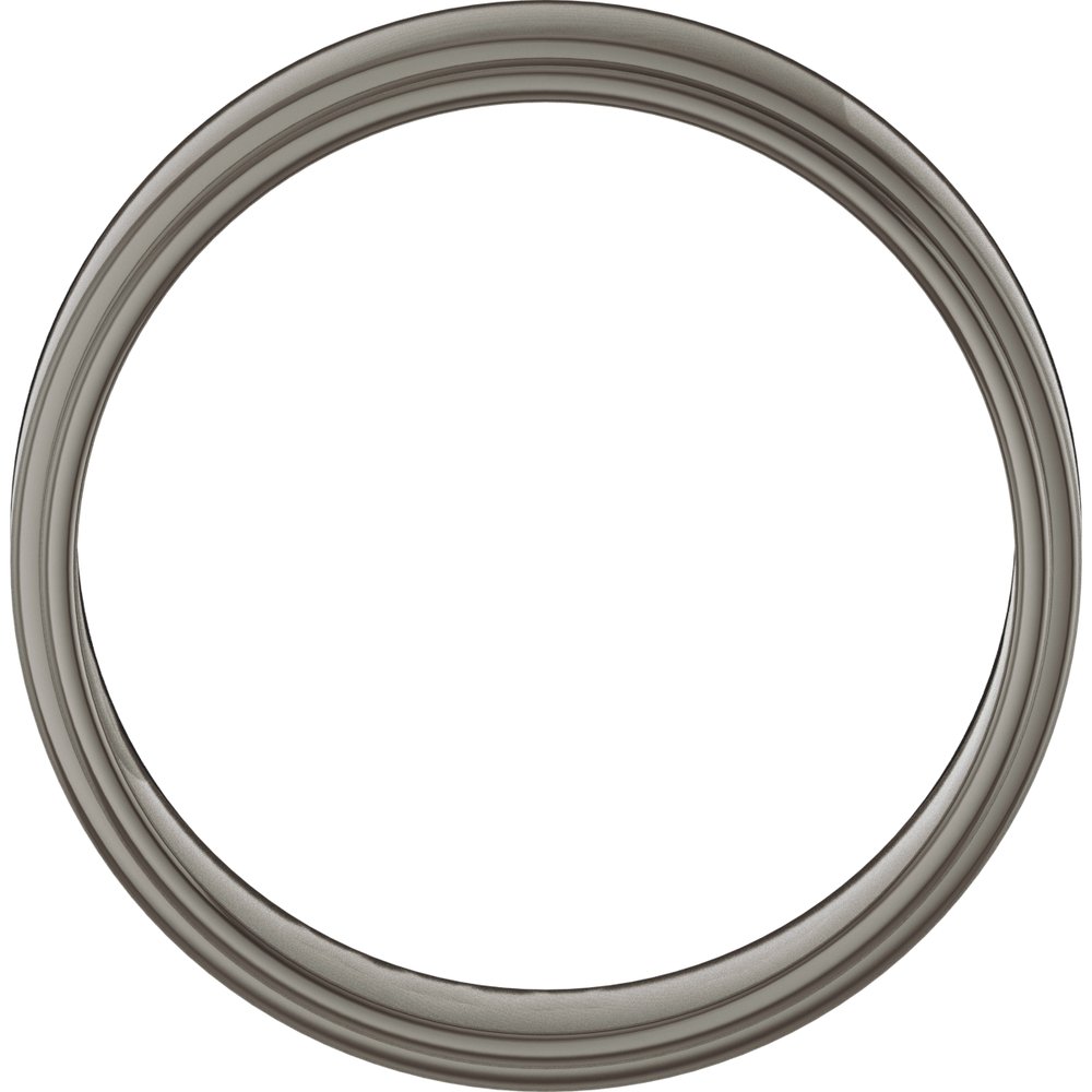 Titanium 6 mm Stepped-Edge Flat Band Size 8