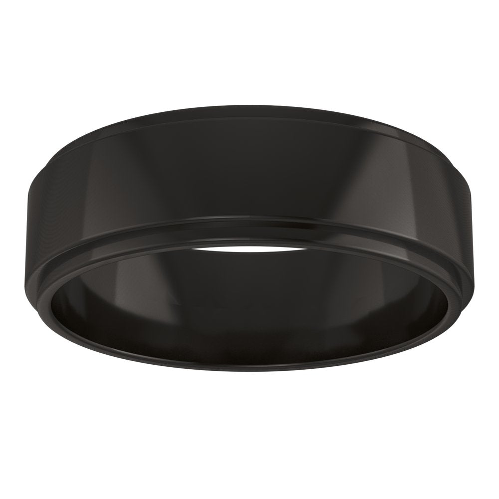 Zirconium 6 mm Stepped-Edge Flat Band Size 7.5