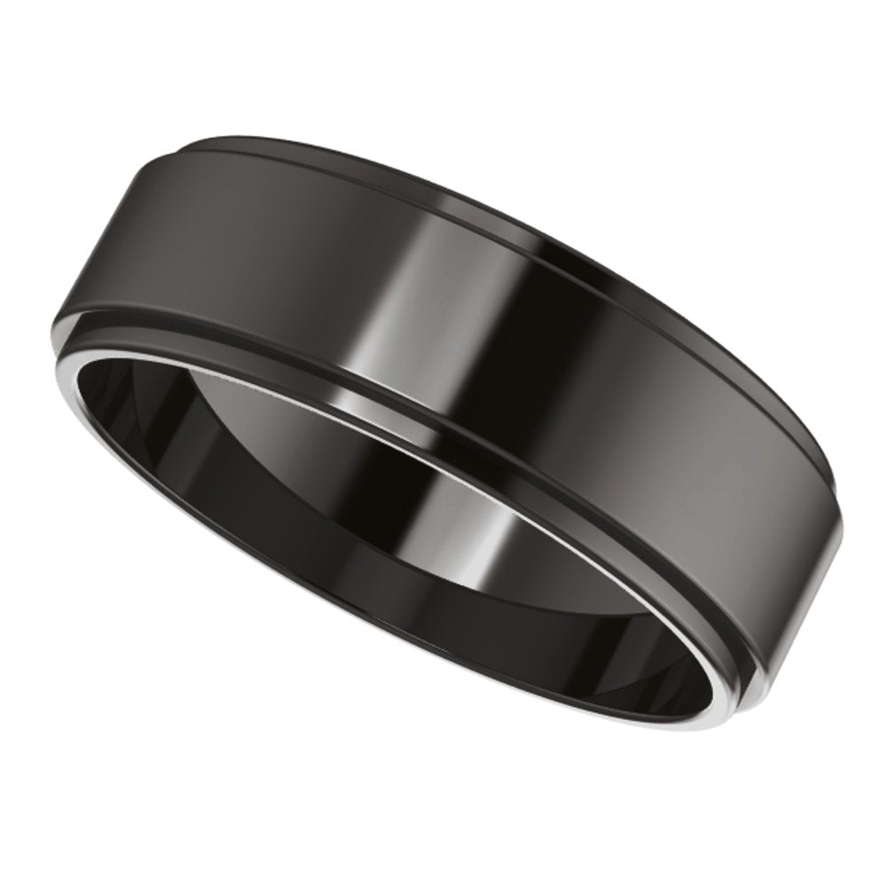 Zirconium 6 mm Stepped-Edge Flat Band Size 7.5