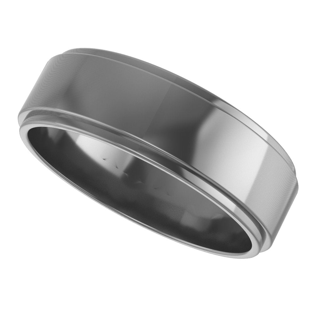 Cobalt 6 mm Stepped-Edge Flat Band Size 9