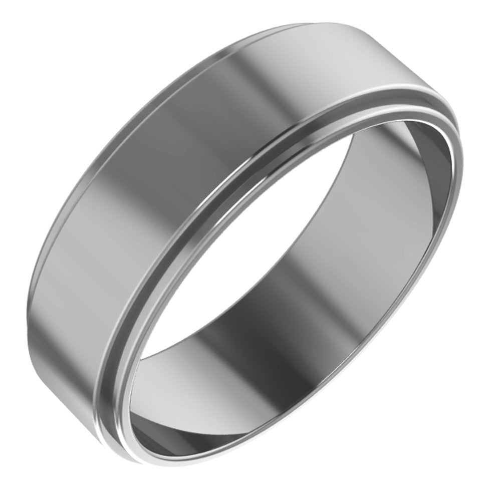 Cobalt 6 mm Stepped-Edge Flat Band Size 9.5