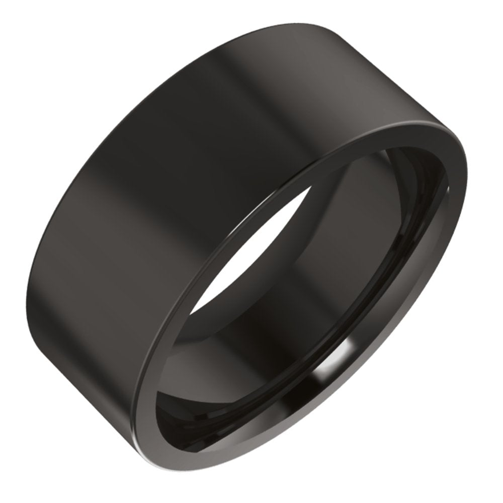 Zirconium 8 mm Comfort-Fit Flat Band Size 9