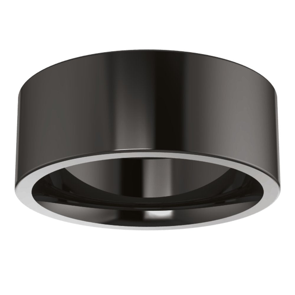 Zirconium 8 mm Comfort-Fit Flat Band Size 9