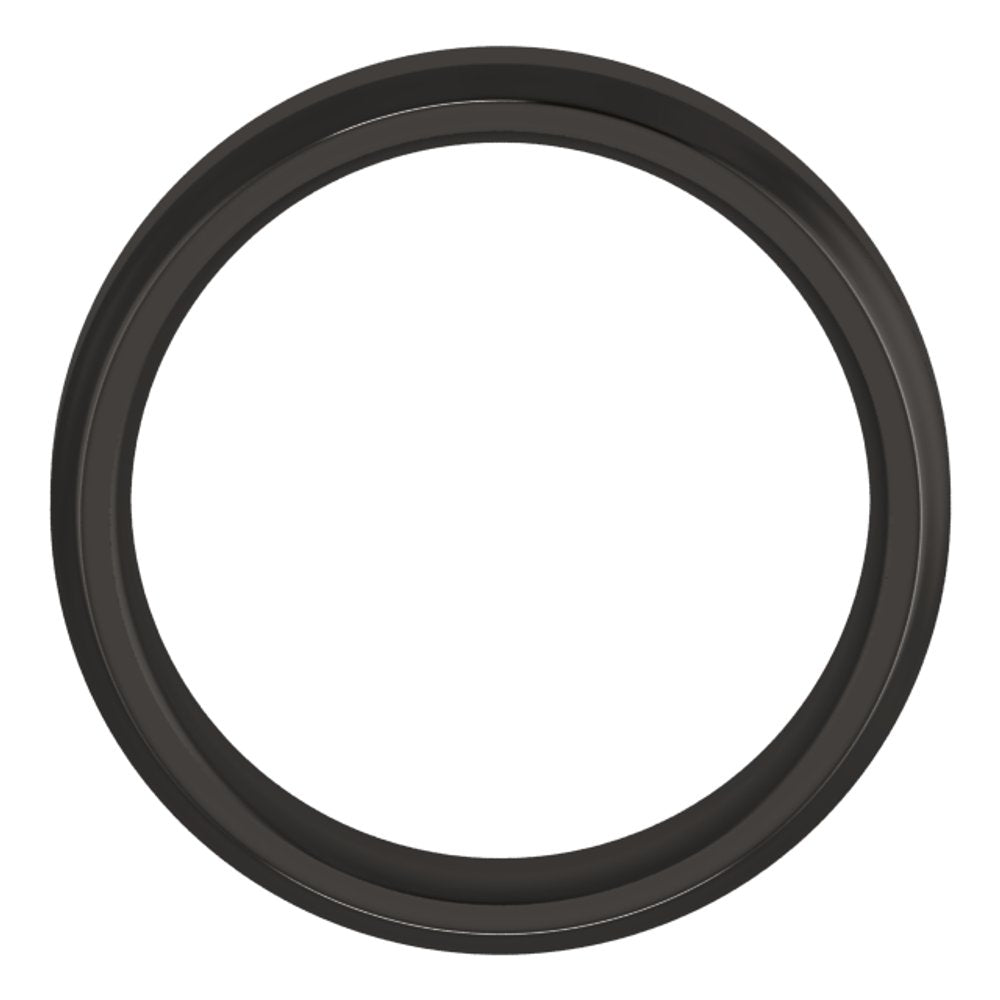 Zirconium 6 mm Beveled-Edge Comfort-Fit Flat Band Size 7