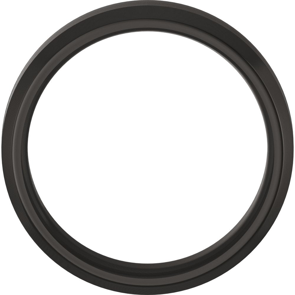 Zirconium 6 mm Beveled-Edge Comfort-Fit Flat Band Size 7