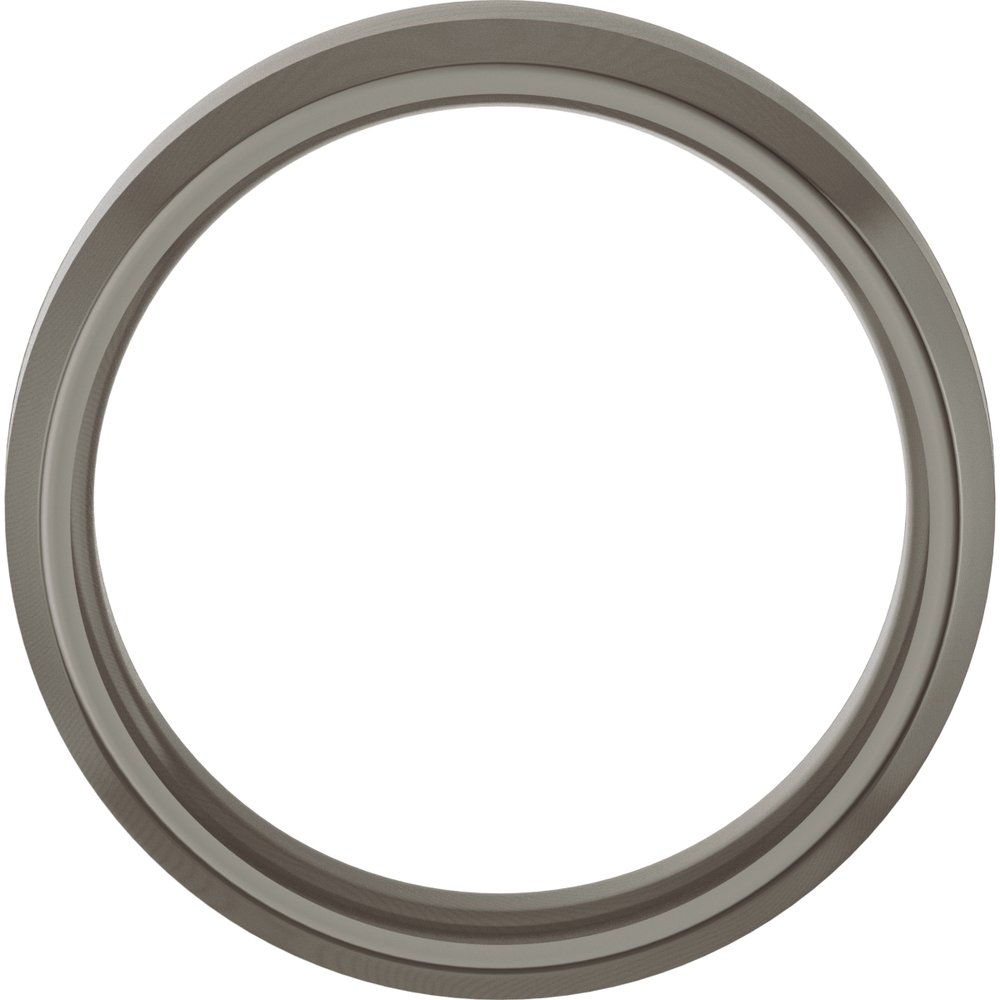Titanium 6 mm Beveled-Edge Comfort-Fit Flat Band Size 7