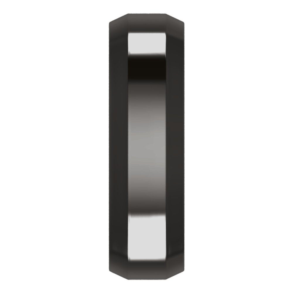 Zirconium 6 mm Beveled-Edge Comfort-Fit Flat Band Size 7