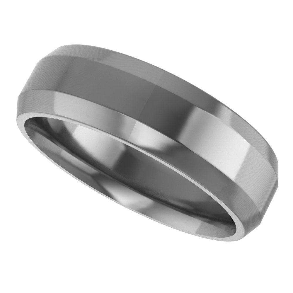 Cobalt 6 mm Beveled-Edge Comfort-Fit Flat Band Size 8