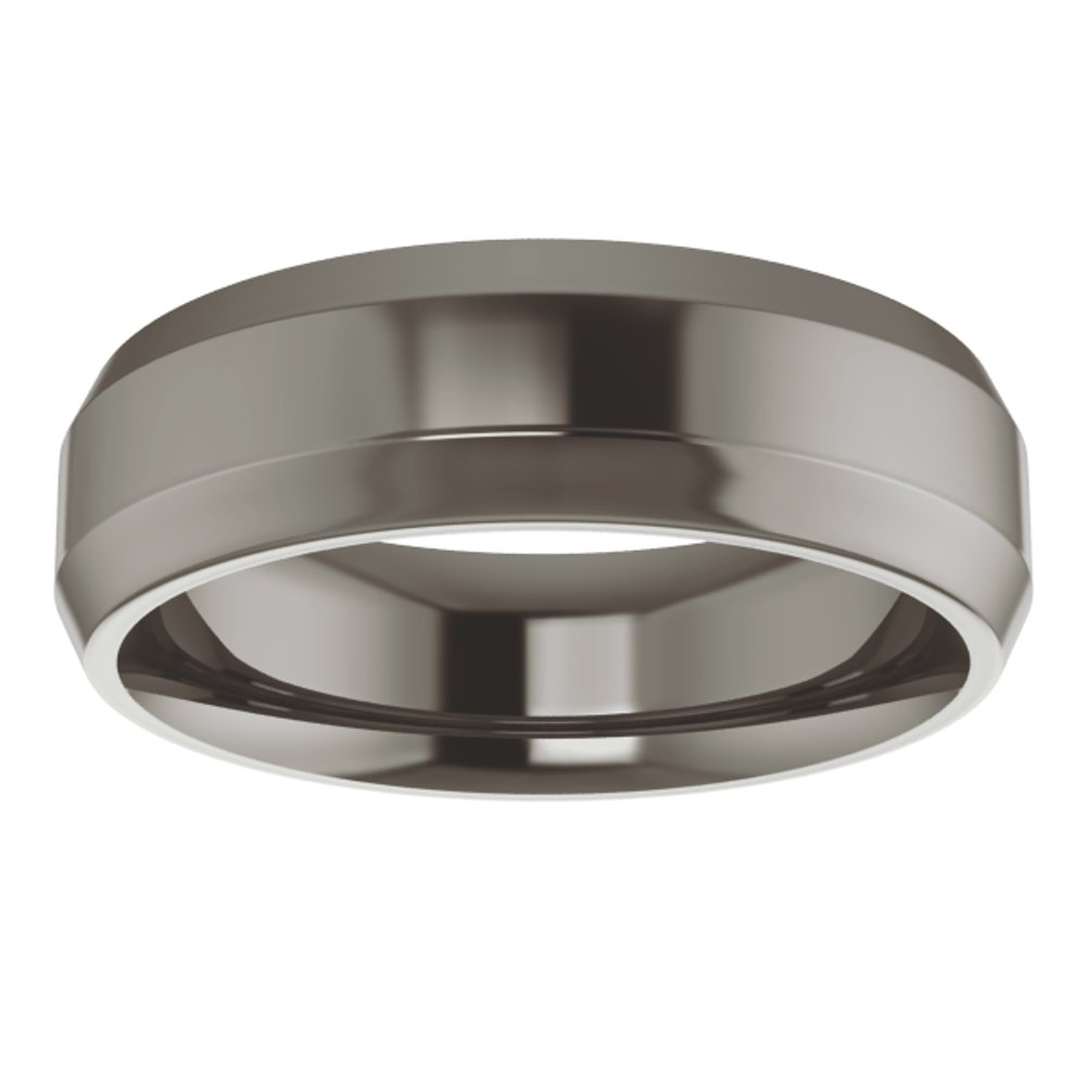 Titanium 6 mm Beveled-Edge Comfort-Fit Flat Band