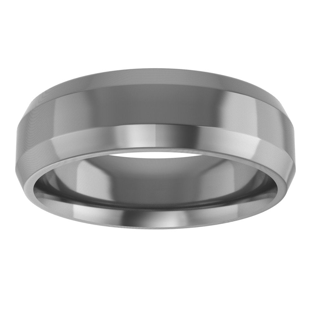 Cobalt 6 mm Beveled-Edge Comfort-Fit Flat Band Size 8