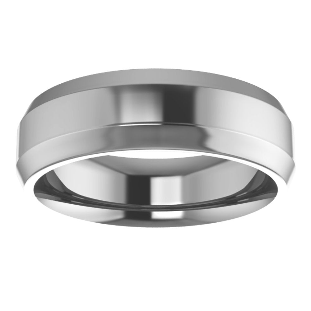 Cobalt 6 mm Beveled-Edge Comfort-Fit Flat Band Size 7.5
