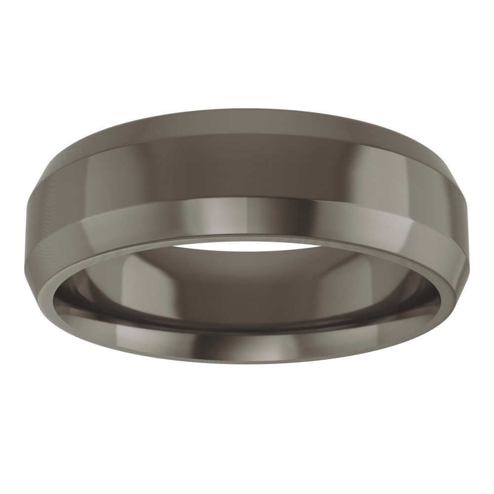 Titanium 6 mm Beveled-Edge Comfort-Fit Flat Band Size 7