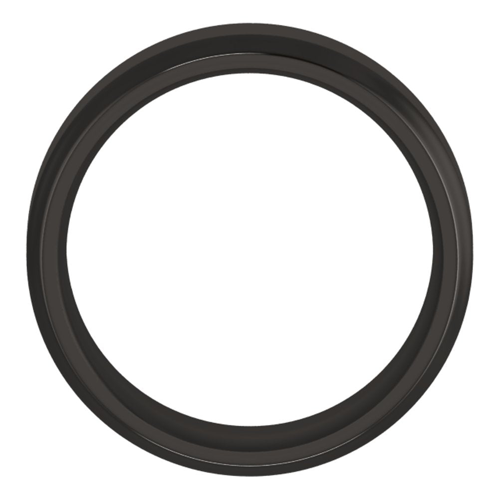Zirconium 7 mm Beveled-Edge Comfort-Fit Flat Band Size 9.5