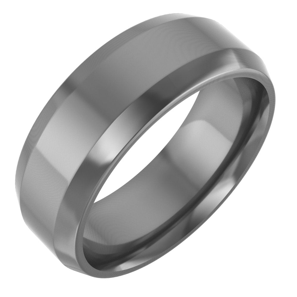 Cobalt 7 mm Beveled-Edge Comfort-Fit Flat Band Size 8