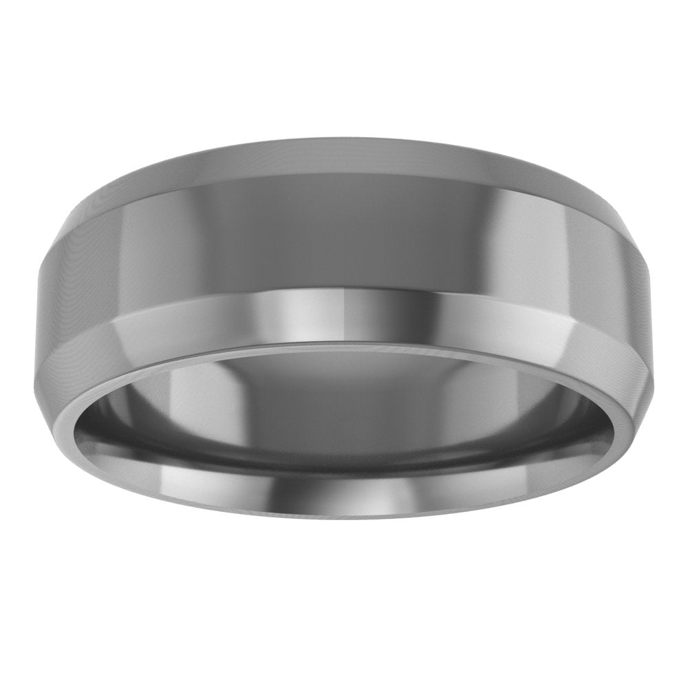 Cobalt 7 mm Beveled-Edge Comfort-Fit Flat Band Size 8