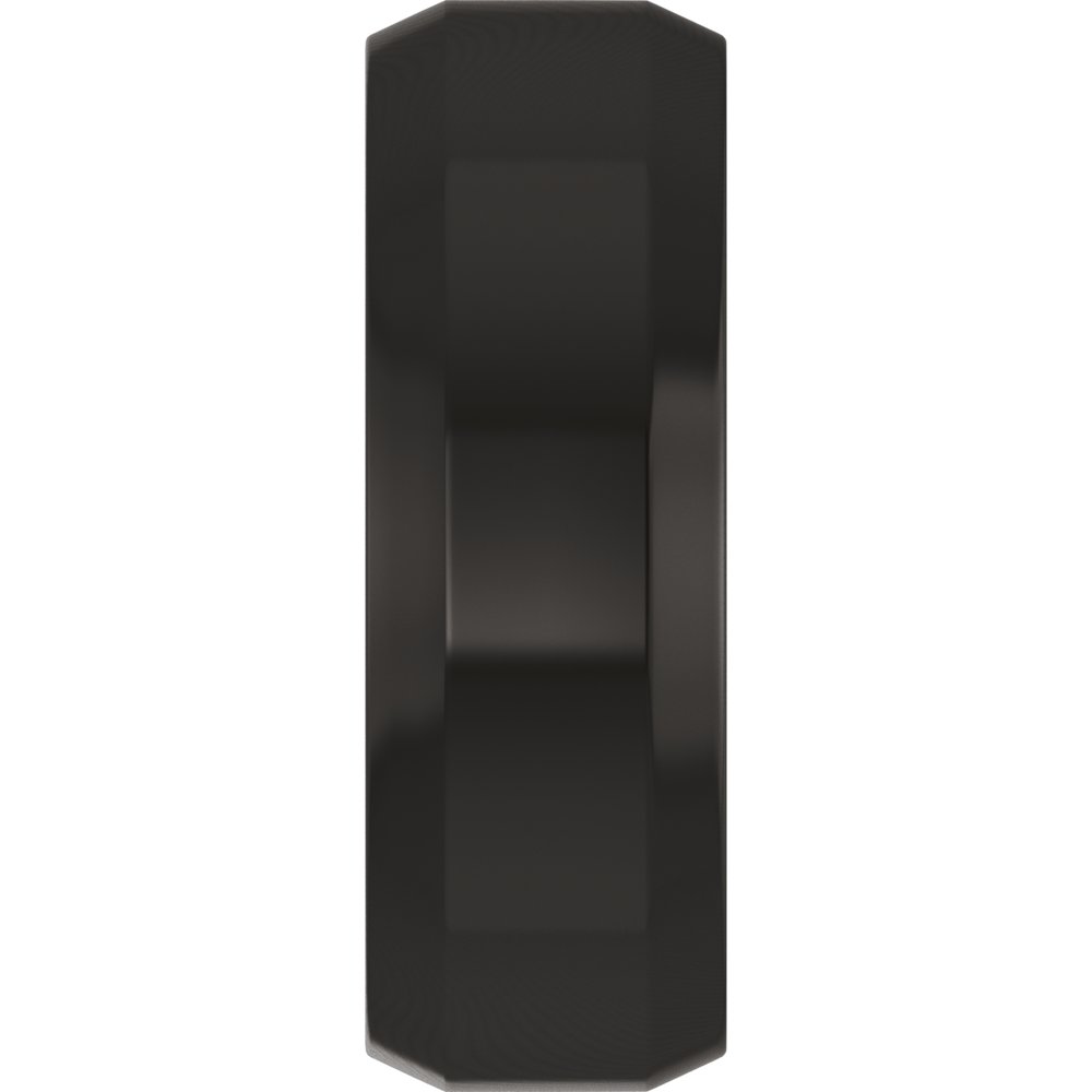 Zirconium 7 mm Beveled-Edge Comfort-Fit Flat Band Size 10