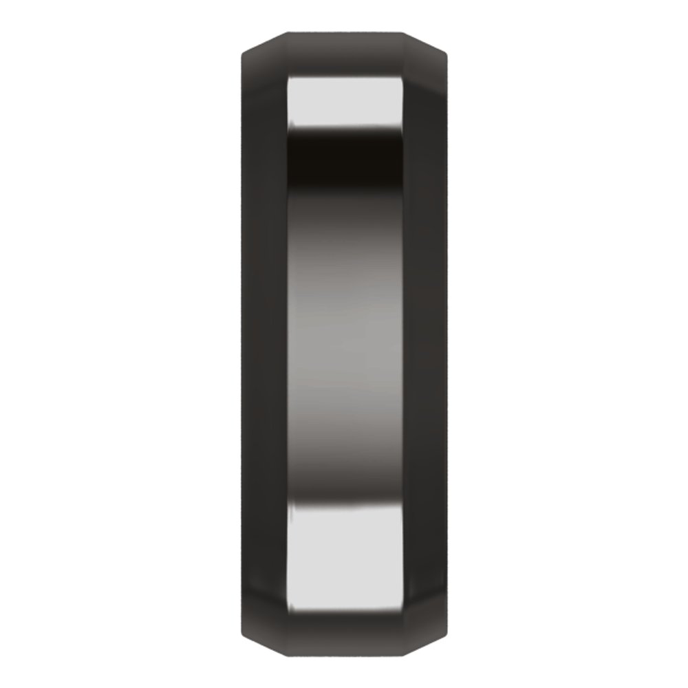 Zirconium 7 mm Beveled-Edge Comfort-Fit Flat Band Size 9.5