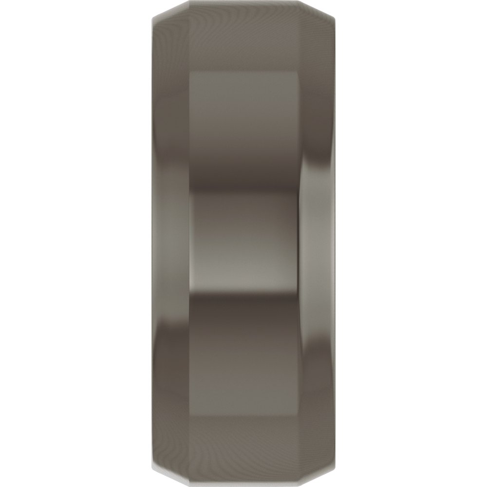 Zirconium 8 mm Beveled-Edge Comfort-Fit Flat Band Size 9.5