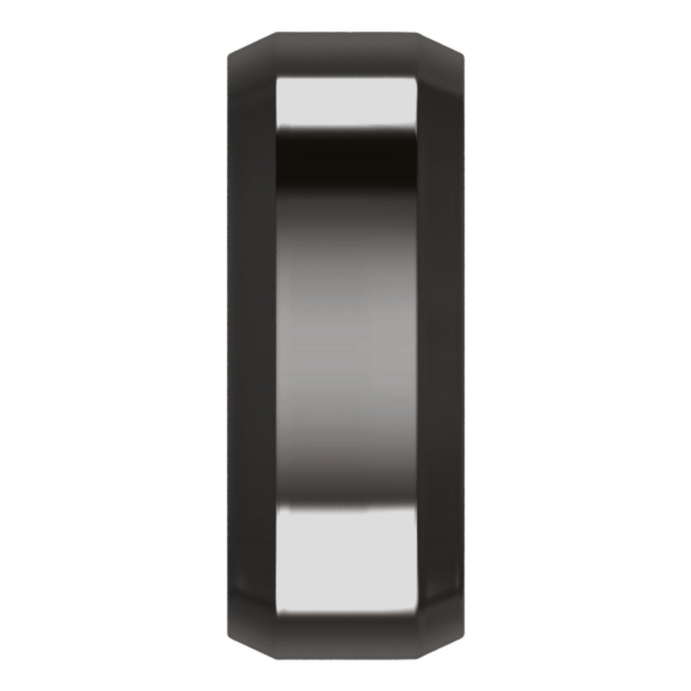 Zirconium 8 mm Beveled-Edge Comfort-Fit Flat Band Size 9.5