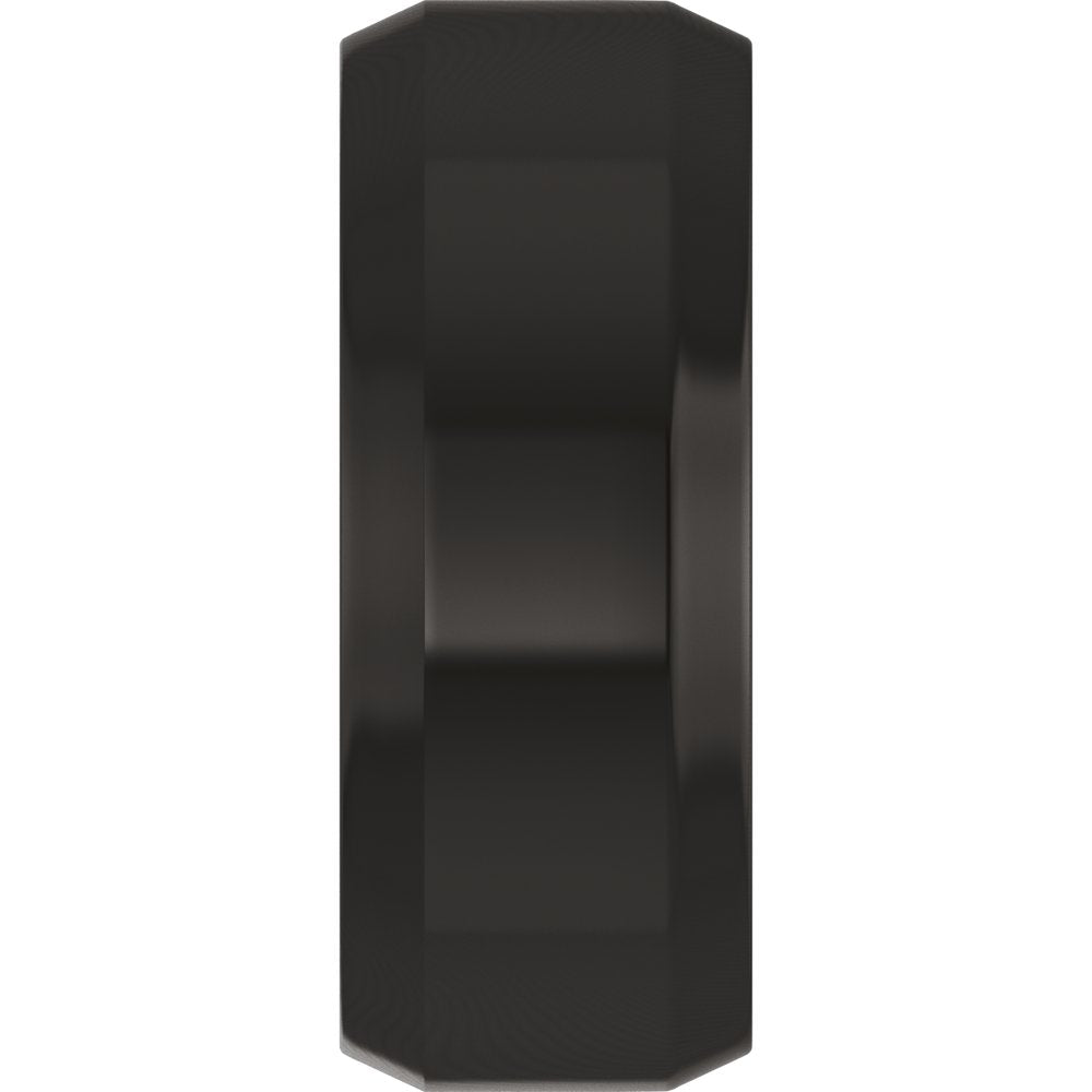 Zirconium 8 mm Beveled-Edge Comfort-Fit Flat Band Size 9
