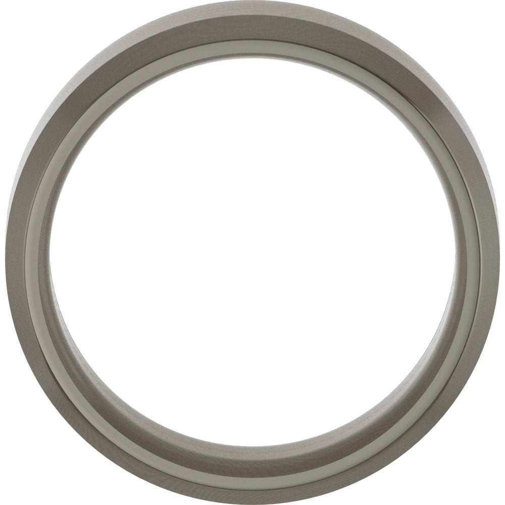 Titanium 8 mm Beveled-Edge Comfort-Fit Flat Band Size 8.5