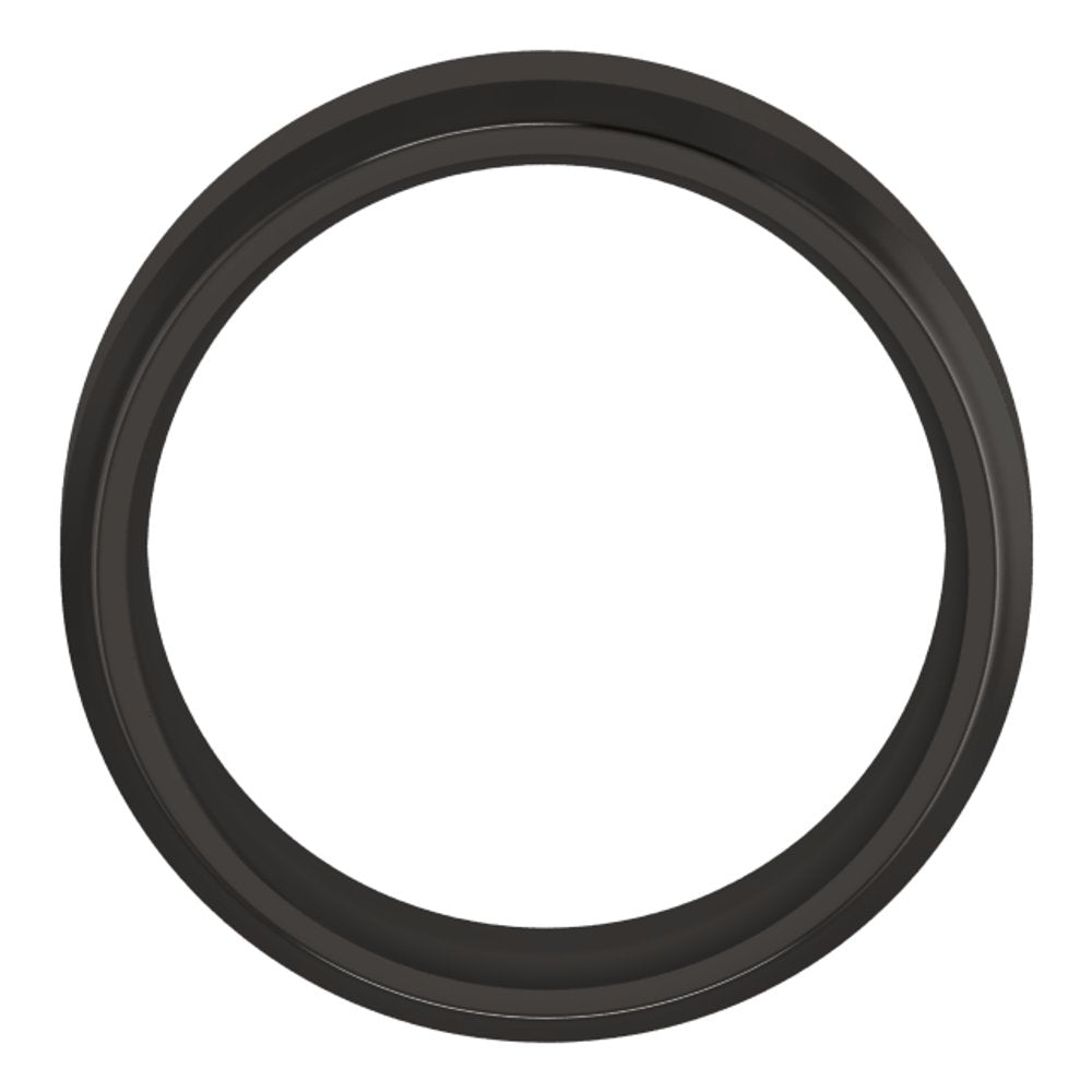 Zirconium 8 mm Beveled-Edge Comfort-Fit Flat Band Size 9.5