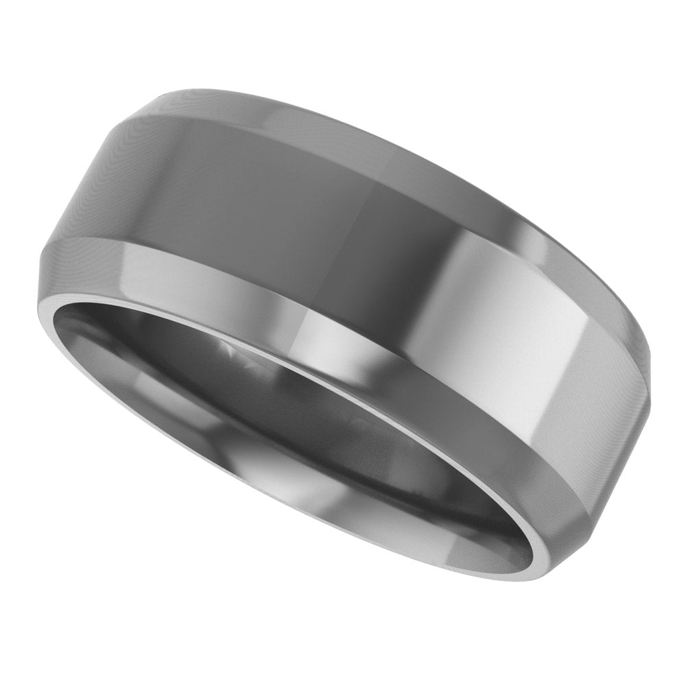 Cobalt 8 mm Beveled-Edge Comfort-Fit Flat Band Size 10.5