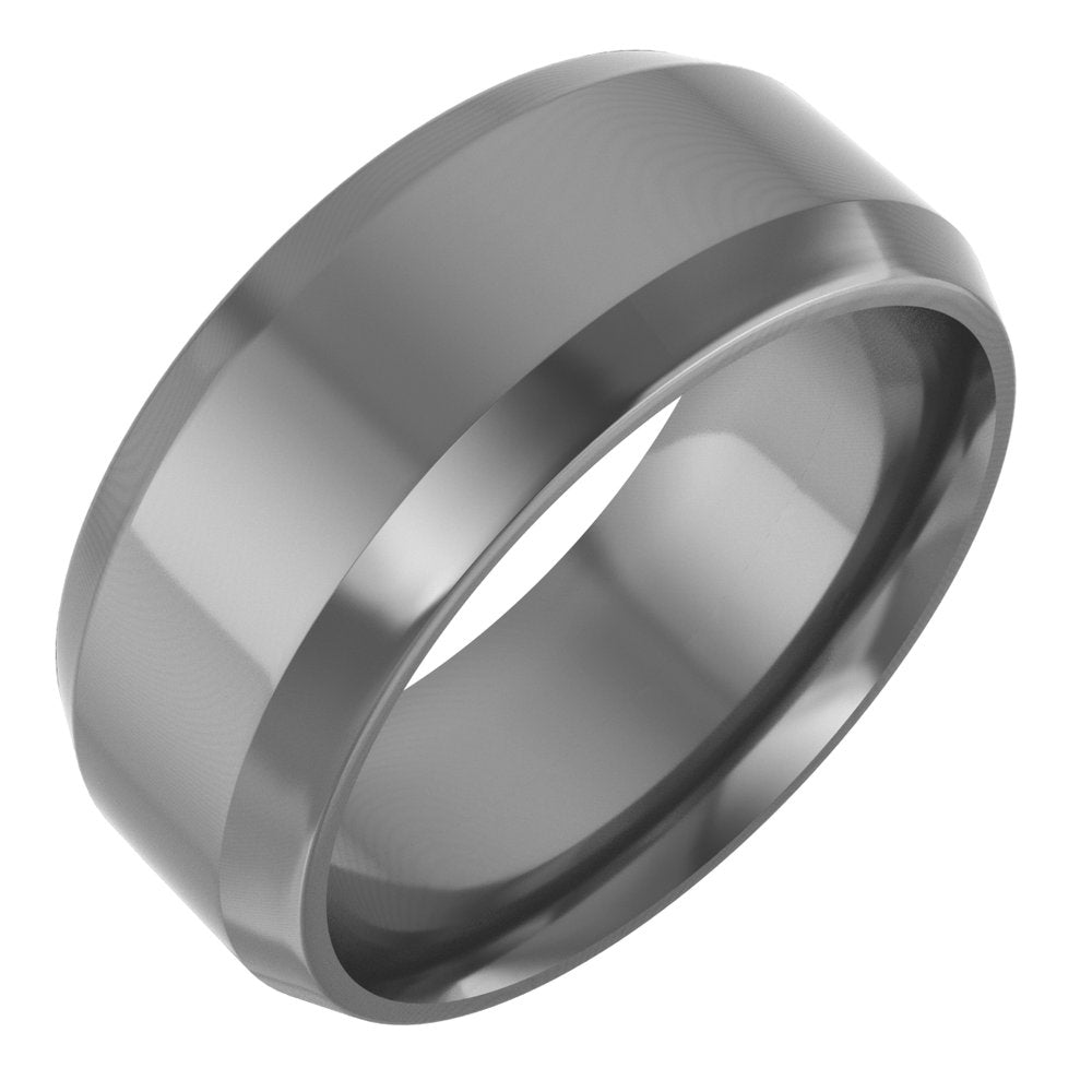 Cobalt 8 mm Beveled-Edge Comfort-Fit Flat Band Size 10.5