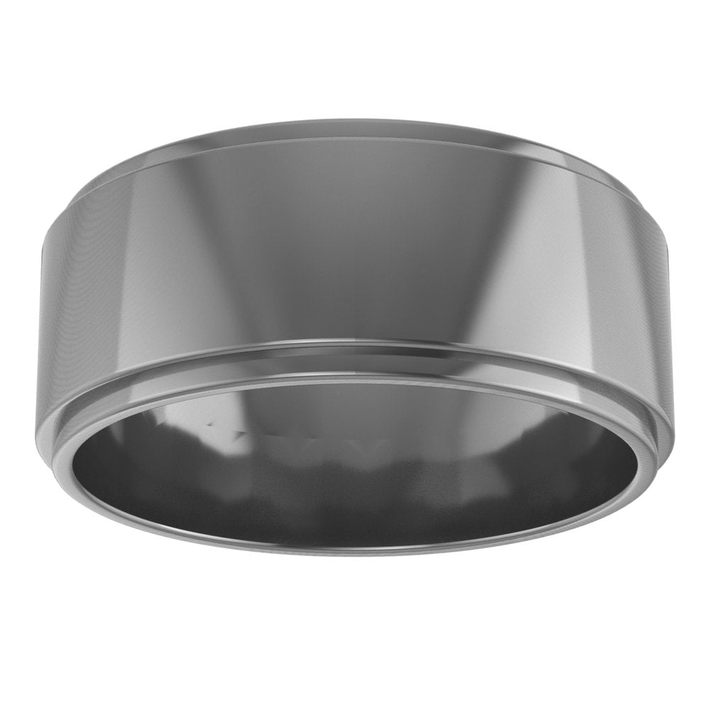 Cobalt 8 mm Stepped-Edge Flat Band Size 8.5