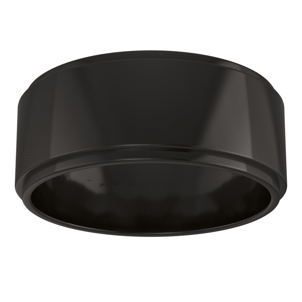 Zirconium 8 mm Stepped-Edge Flat Band Size 10
