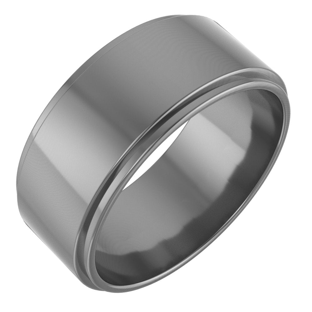 Cobalt 8 mm Stepped-Edge Flat Band Size 8.5