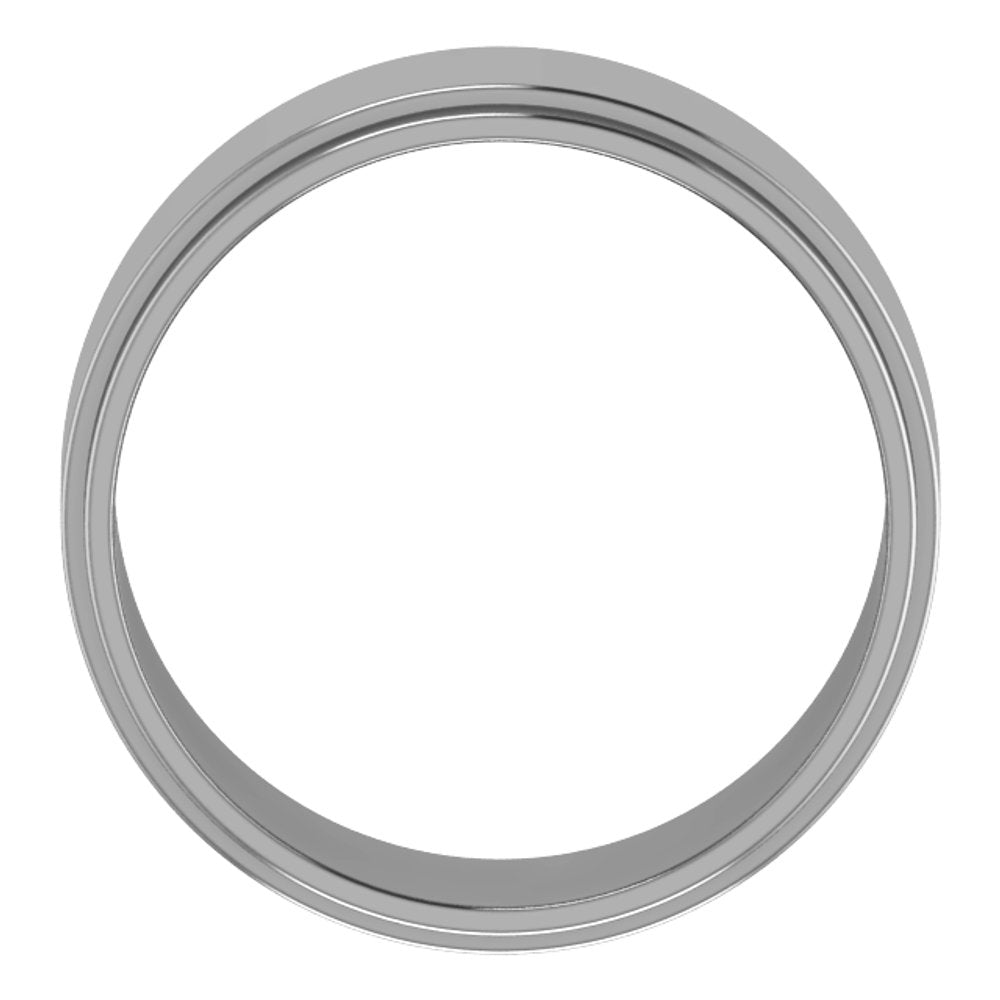 Cobalt 8 mm Stepped-Edge Flat Band